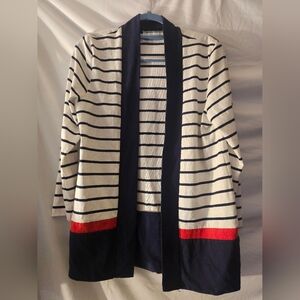 Vintage Peter Popovitch‎ Red,white &blue Striped Design Open Front Top Women’s